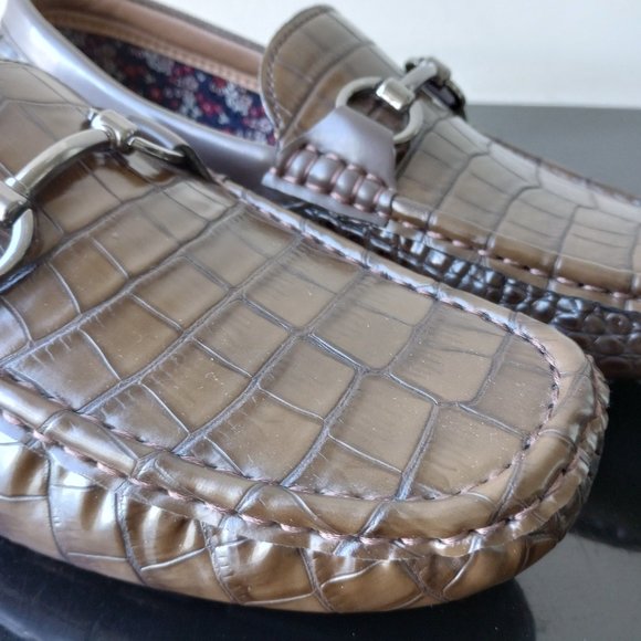 Madden Men\'s Dravin Driver Loafer in Awesome Embossed Croc Scale Brown